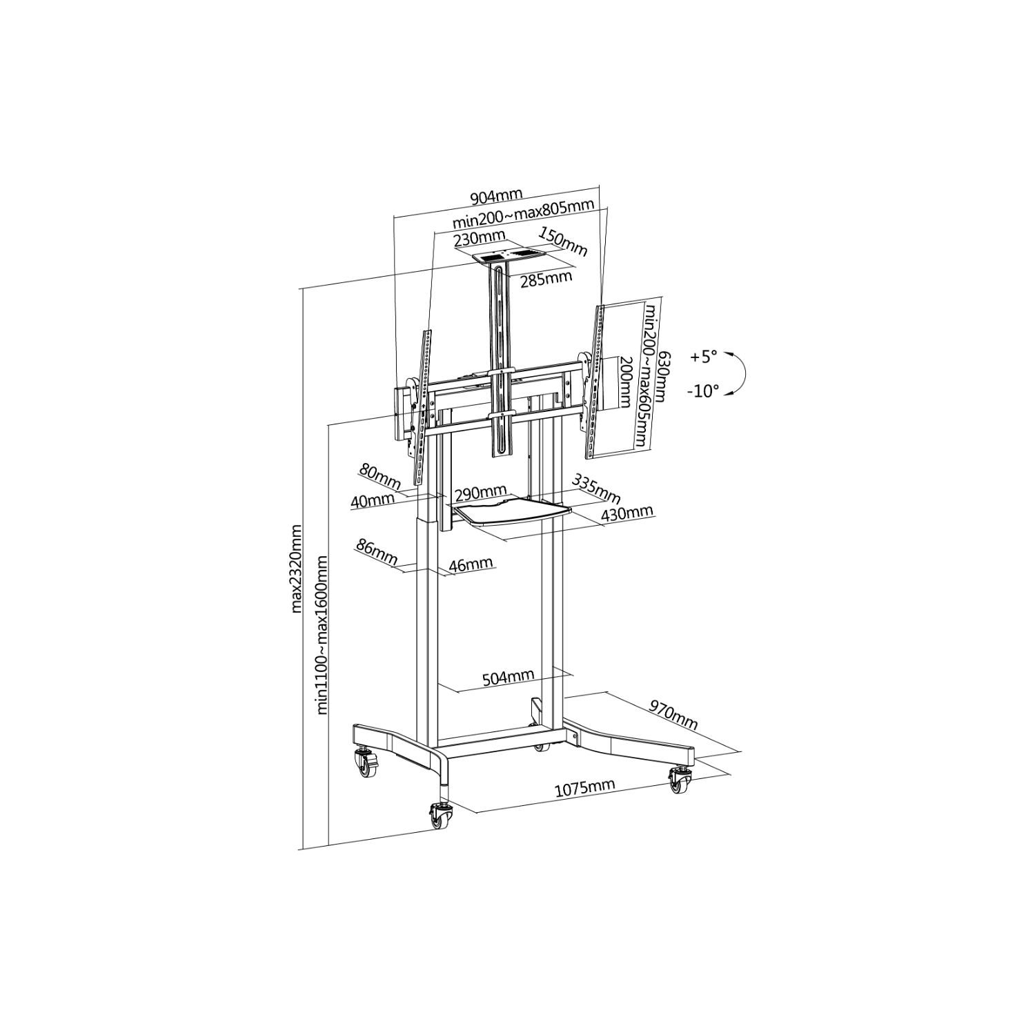 650633 - Soporte de Suelo EQUIP Motorizado 55