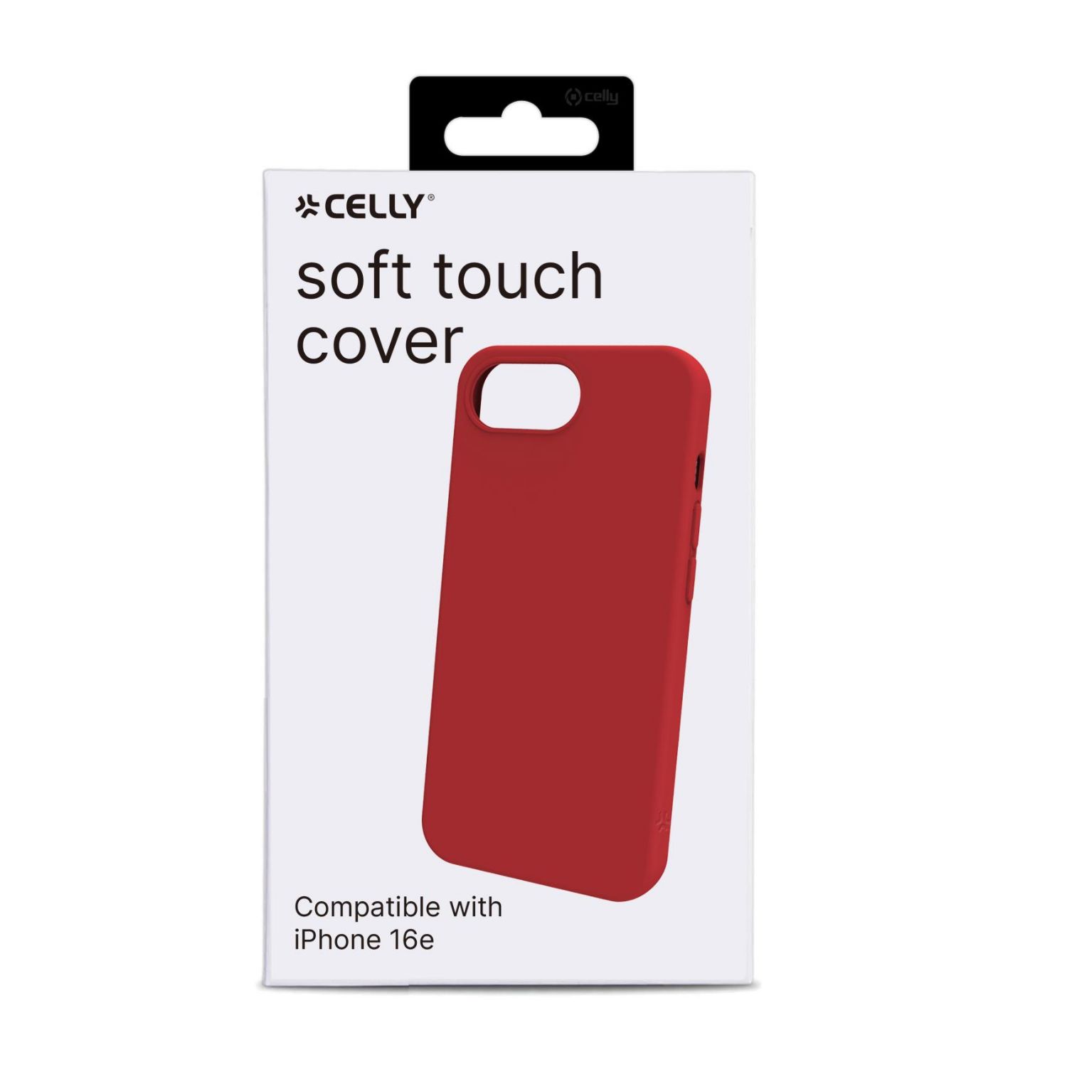 CROMO1123RD - Funda CELLY para iPhone 16E, revestimiento siliciona y acabado suave al tacto, Rojo. (CROMO1123RD)