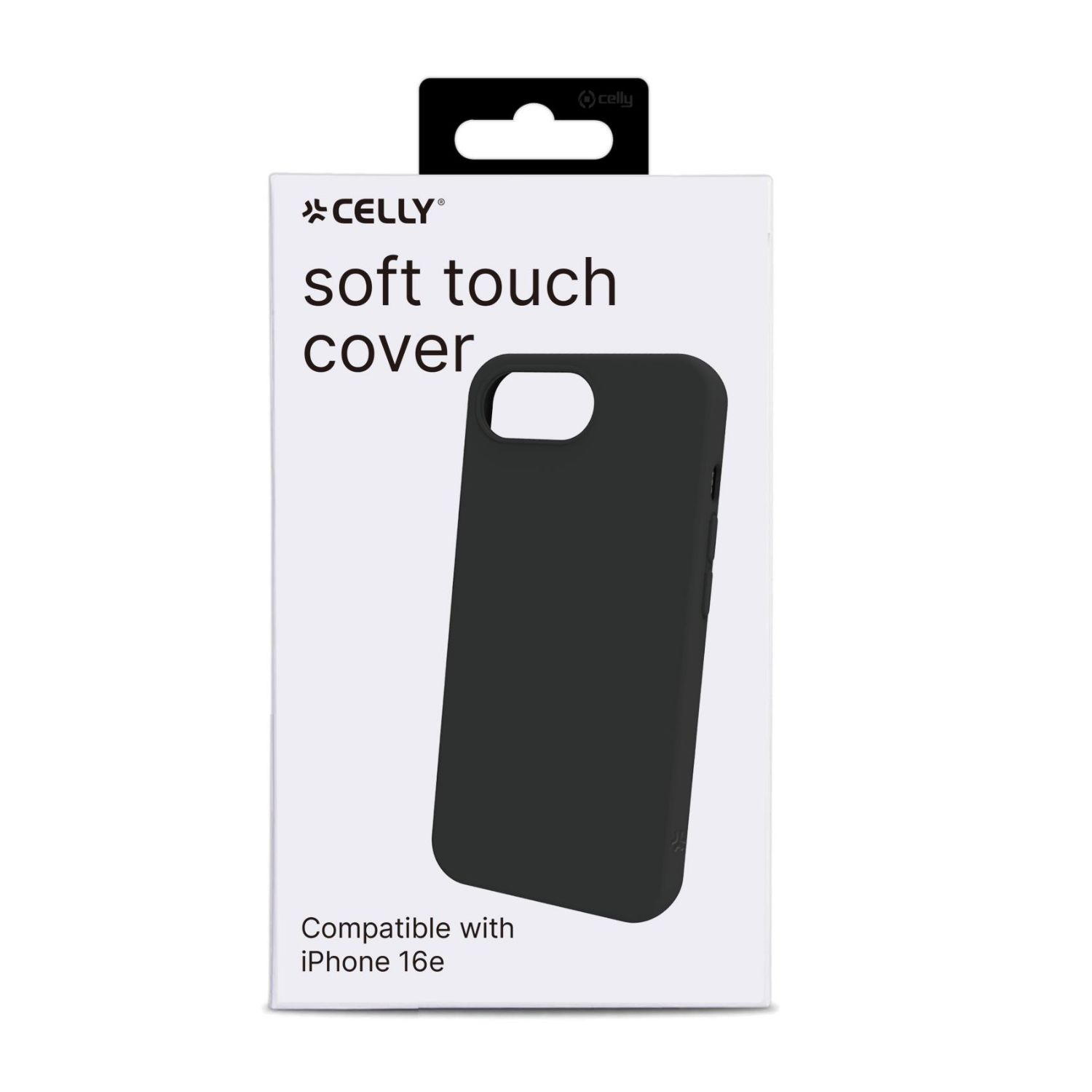 CROMO1123BK - Funda Celly Cromo para iPhone 16E con revestimiento de silicona, Negro (CROMO1123BK)