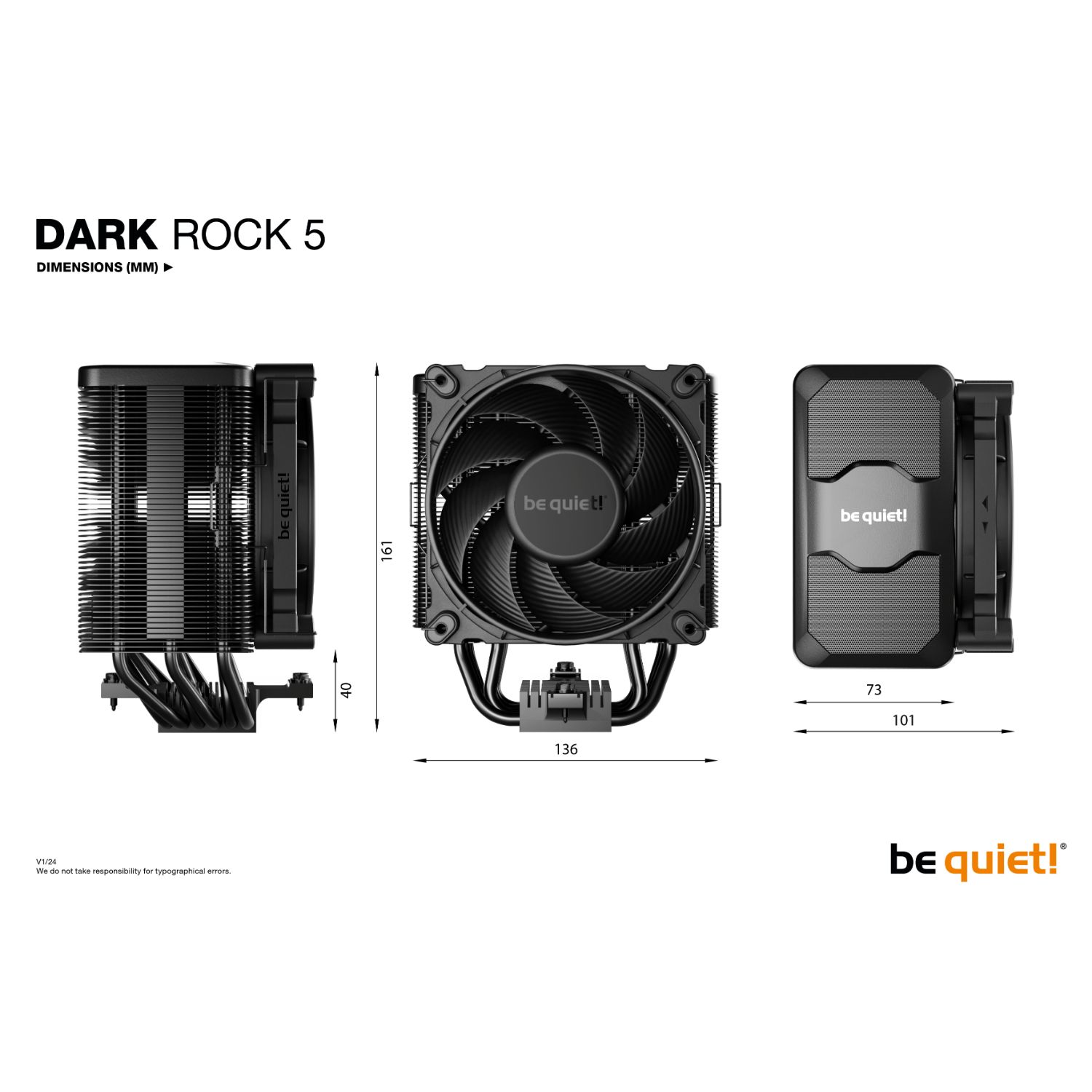 BK035 - Ventilador CPU Be Quiet Dark Rock 5 Multisocket 120mm Negro (BK035)