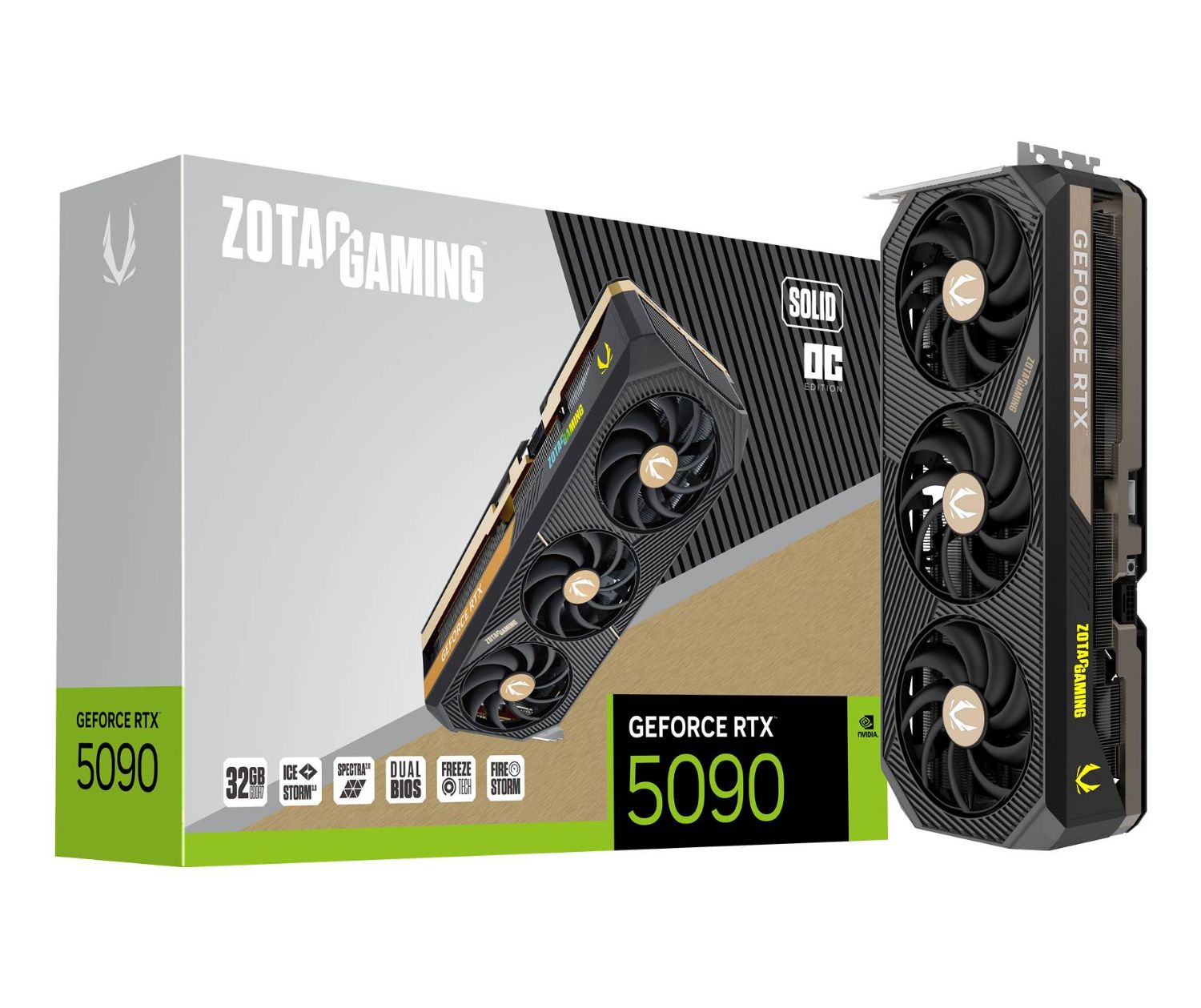 ZT-B50900J-10P - Tarjeta Grfica Zotac Nvidia GeForce RTX 5090 SOLID OC 32Gb GDDR7 3xDP 1xHDMI PCIe 5.0 OpenGl 4.6 (ZT-B50900J-10P)