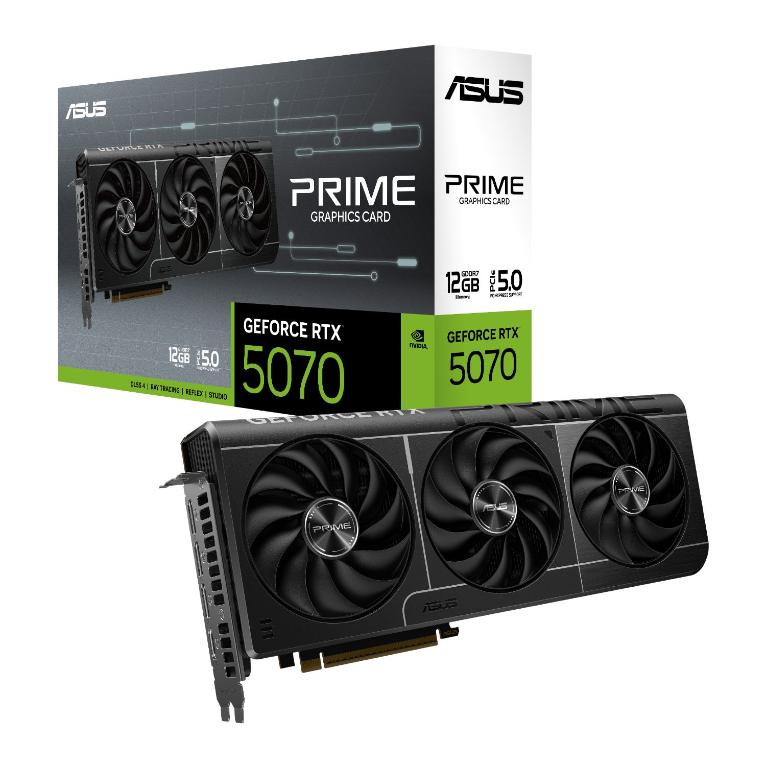 90YV0M11-M0NA00 - ASUS PRIME-RTX5070-12G, GeForce RTX 5070, 12Gb, DDR7, PCIe5.0 (90YV0M11-M0NA00)