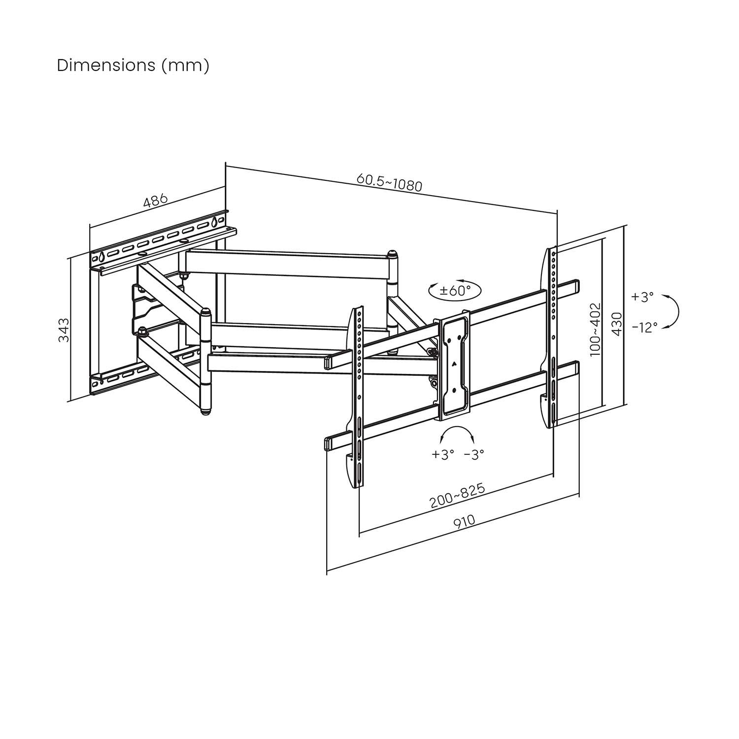 WT90TSLE-387 - Soporte de Pared Aisens 43