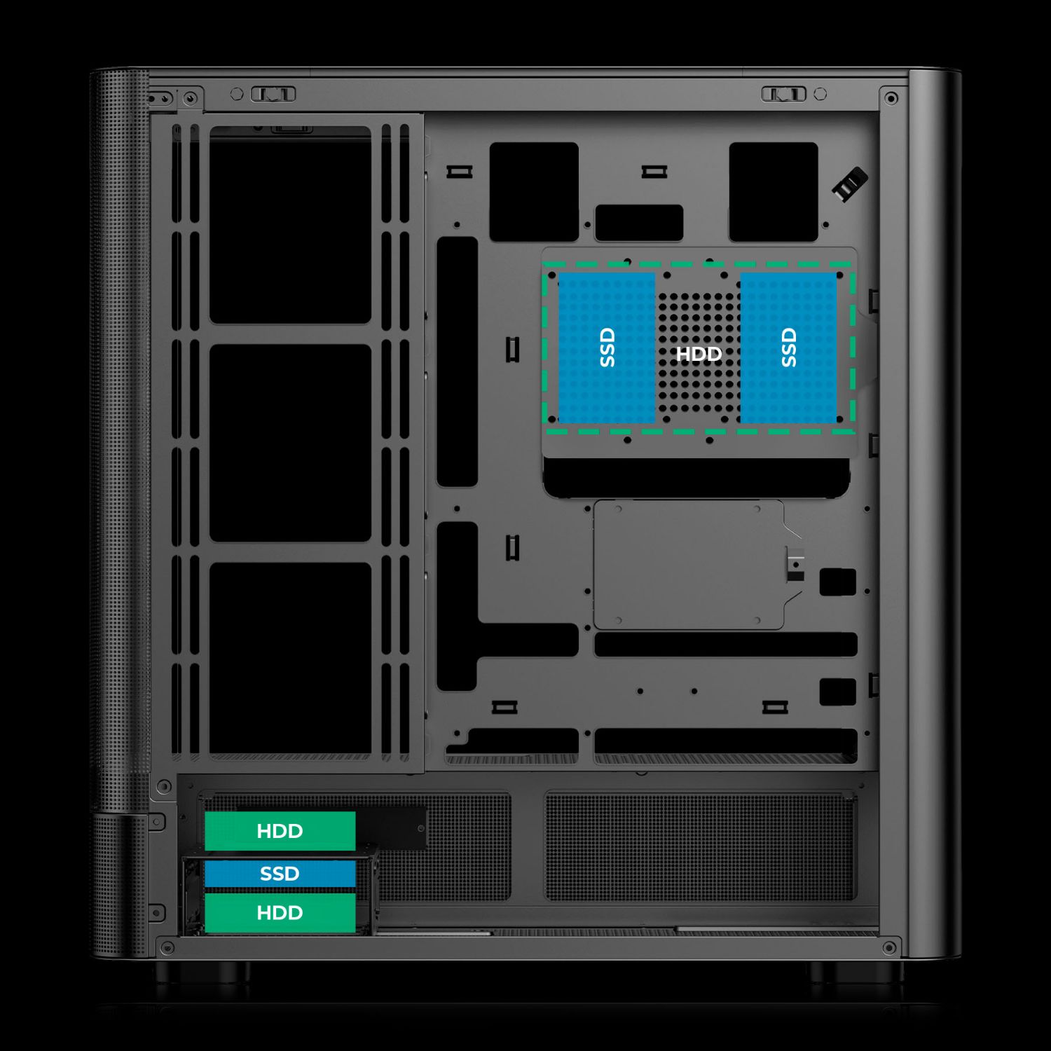AB123801 - Caja ABYSM Danube Sava H500 II Air ARGB, Vidrio Templado 4 Ventiladores, ATX, Negra. (AB123801)