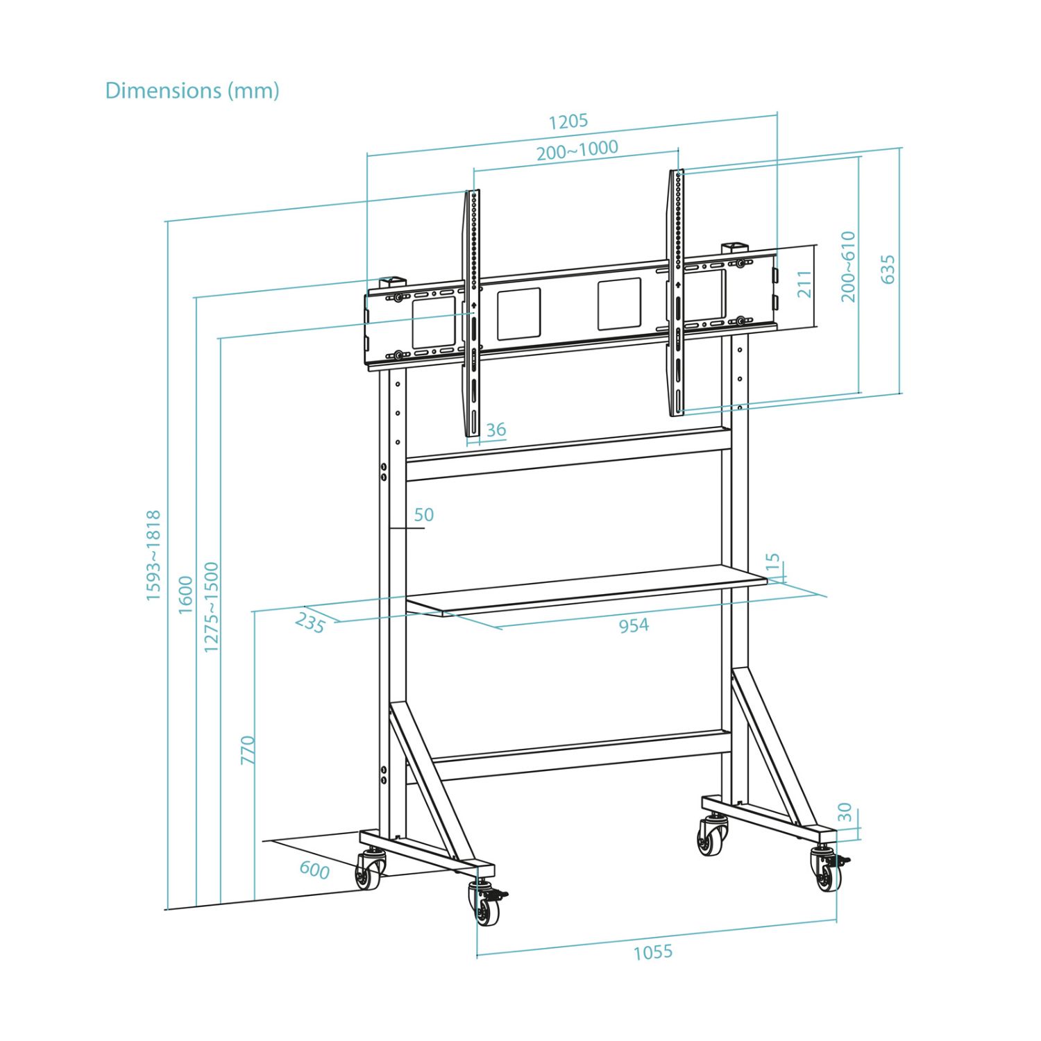 FS20105M-B - Soporte de Suelo TooQ 60