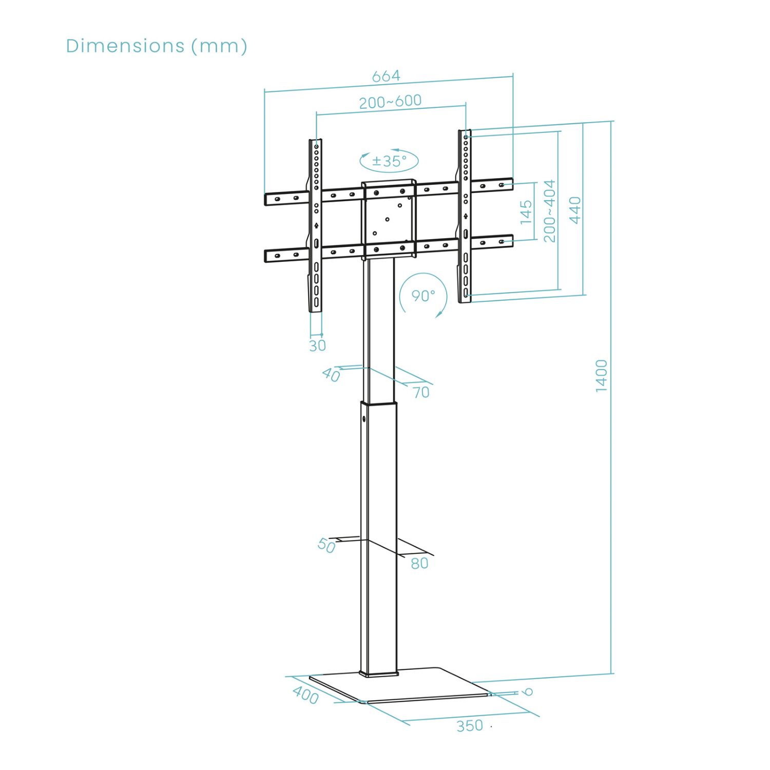 FS2286M-B - Soporte de Suelo TooQ 37
