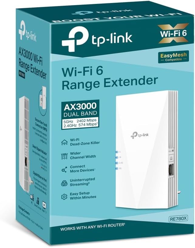 RE780X - Extender TP-Link RE780X Sistema Mesh WiFi 6 DualBand 1xRJ45 Antena Interna Blanco (RE780X)