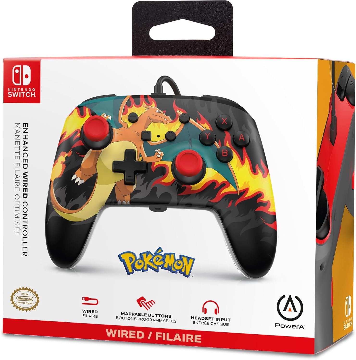 NSGP0283-01 - GamePad PowerA Nintendo Switch Pokemon Charizard Firestorm Cable USB 3m (NSGP0283-01)