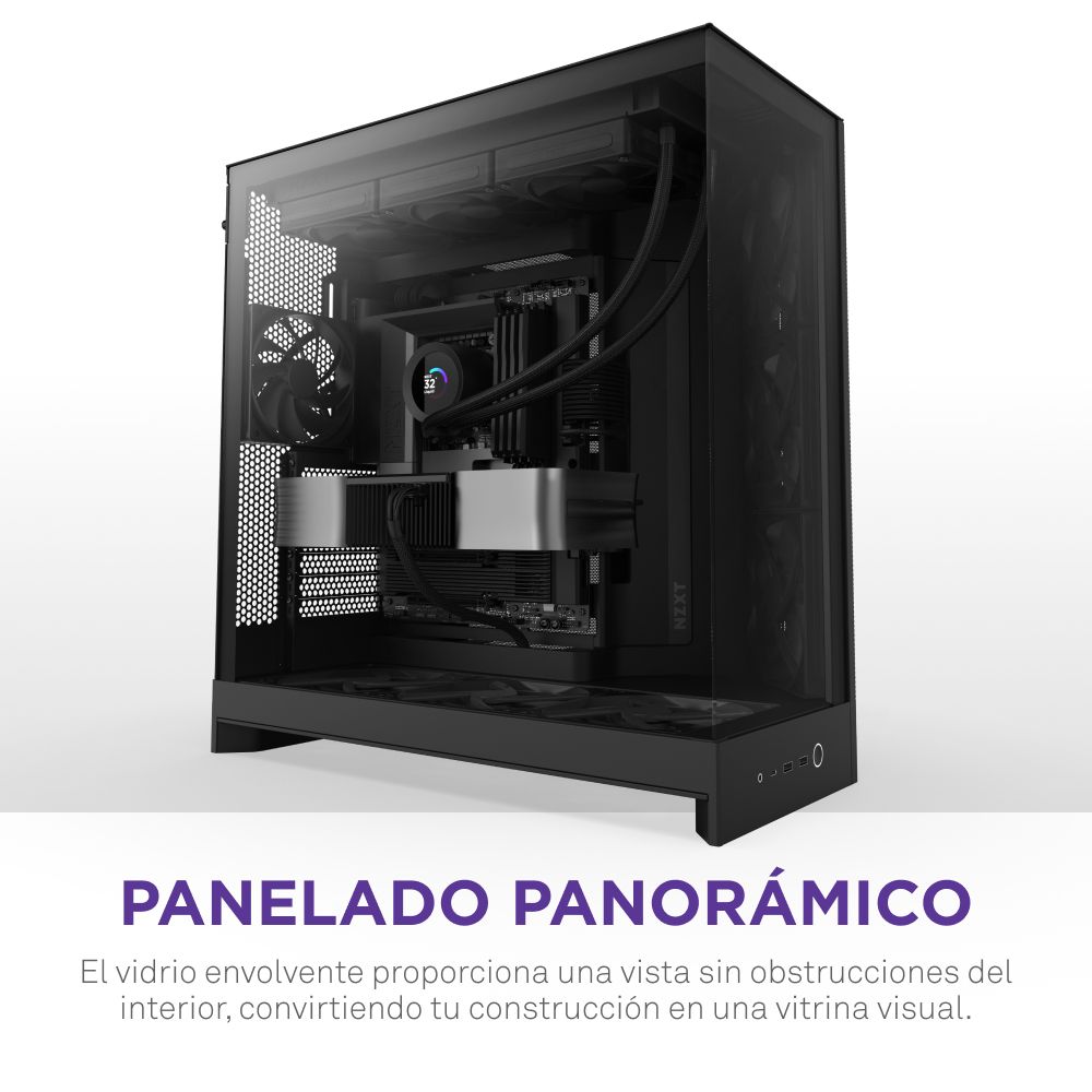 CM-H92FB-01 - Caja Gaming NZXT H9 Flow Panel Lateral de Cristal Templado 2xUSB-A 3.0 1xUSB-C 3.1 ATX EATX mATX Mini-ITX Negra (CM-H92FB-01)