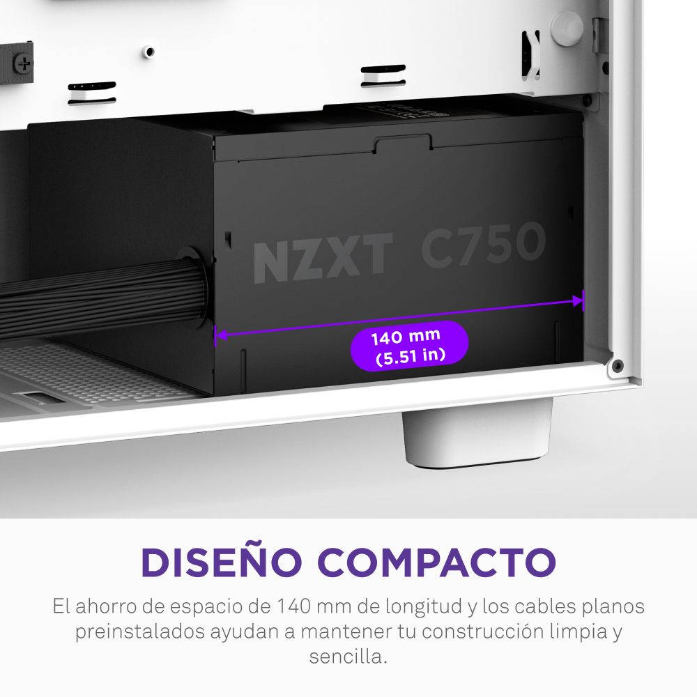 PA-7B3BB-EU - Fuente NZXT C750 ATX 750W 120mm 80+ Bronze Negra (PA-7B3BB-EU)
