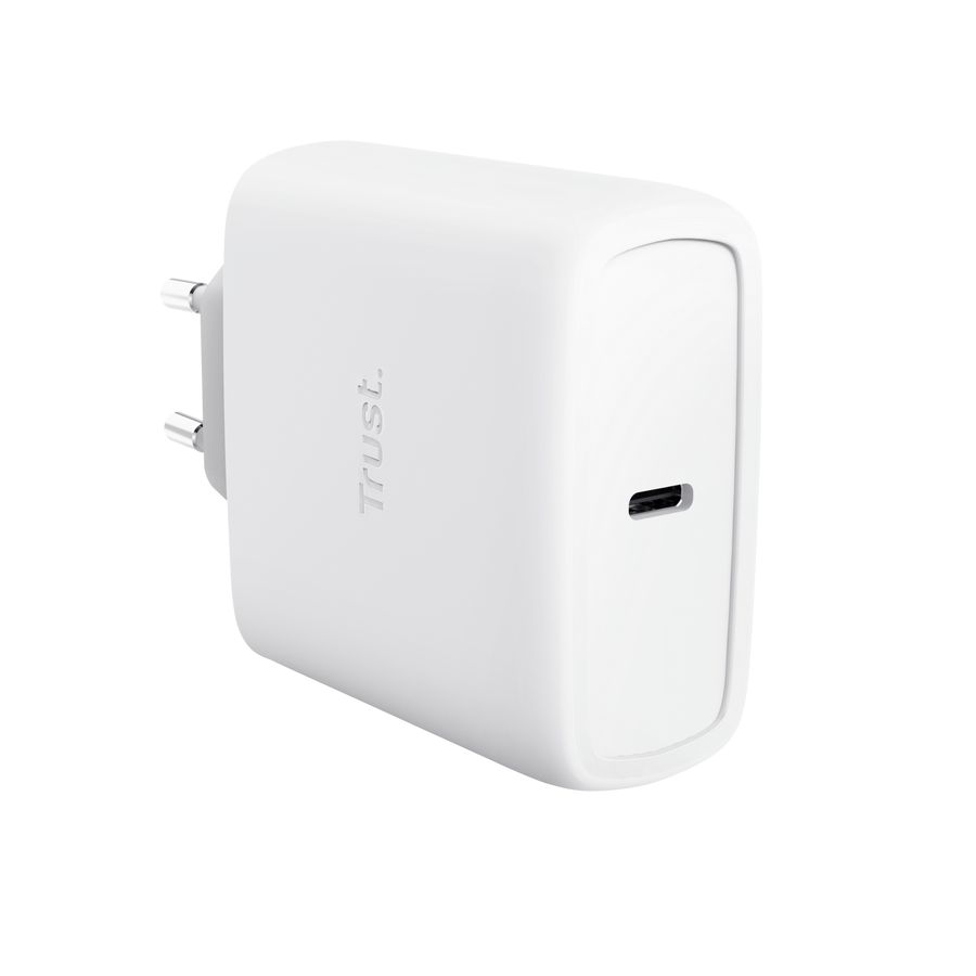 25524 - Cargador de Pared Trust Maxo GaN 65W QC 3.0 1xUSB-C Cable 2m Blanco (25524)