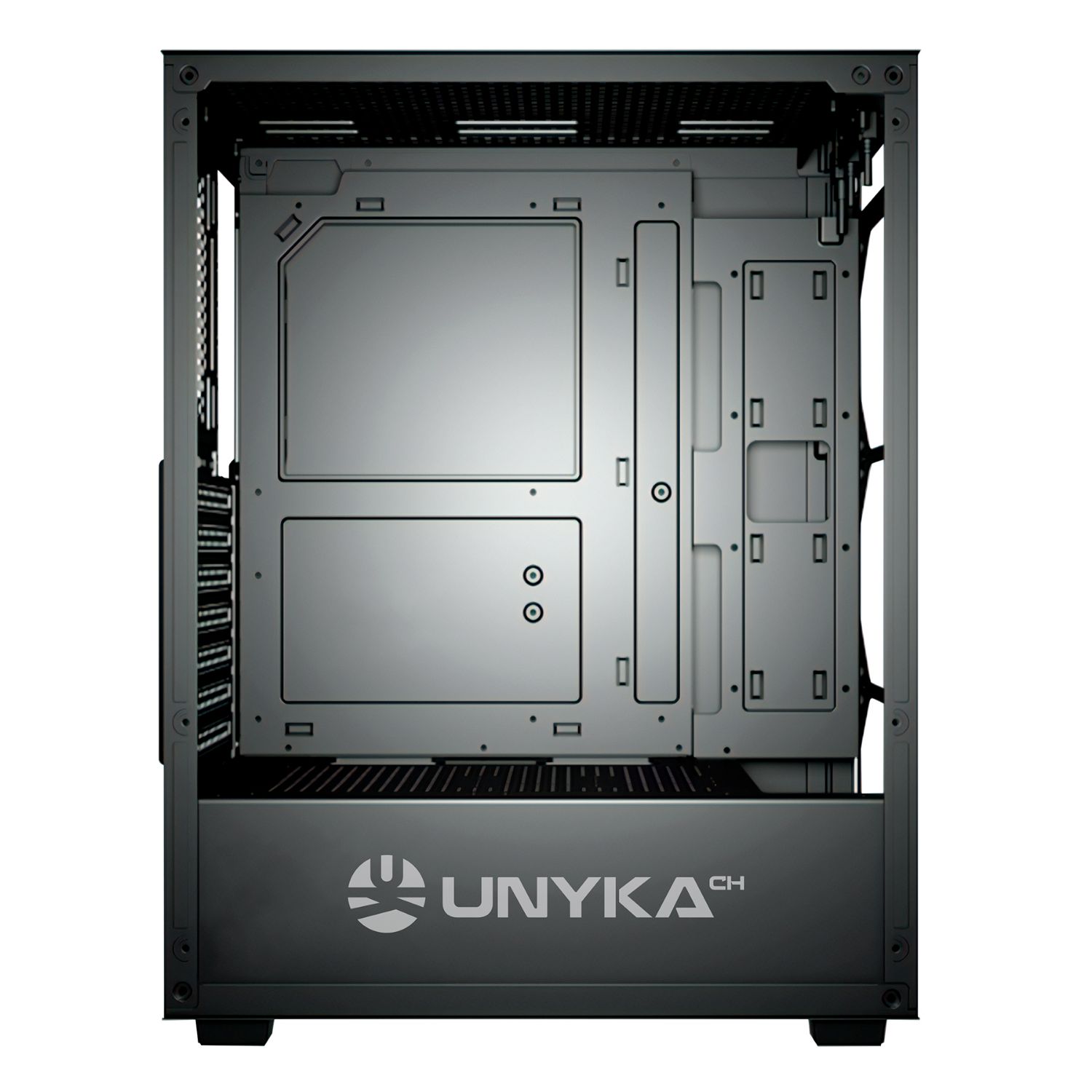OUT5964 - Caja PC UNYKA Mir 100 ARGB USB 2.0 USB-A 3.0 ATX Negra (UK511303) (OUT5964). Buen estado. Leve golpe en pata trasera. Completa. (OUTLET)