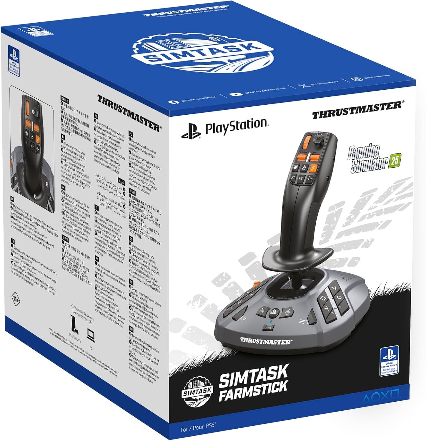 4160881 - Joystick Thrustmaster SimTask FarmStick, para PS5/PC, Precisin H.E.A.R.T., 33 Botones, Ambidiestro. (4160881)