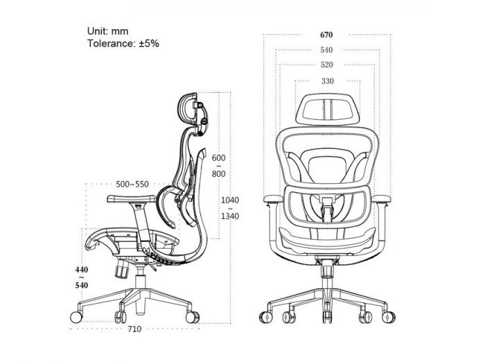 651050 - Silla EQUIP Premium para Oficina Ergonmica Reposabrazos 3D Asiento/Respaldo de Malla Gris (651050)