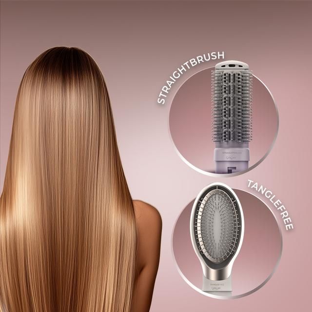 A01_EU01_114727 - Cepillo Moldeador de pelo Cecotec AirGlam 14in1 Flex Champagne, Cepillo moldeador, con 14 accesorios, funcin flex, pantalla digital y estuche de cuero. (A01_EU01_114727)