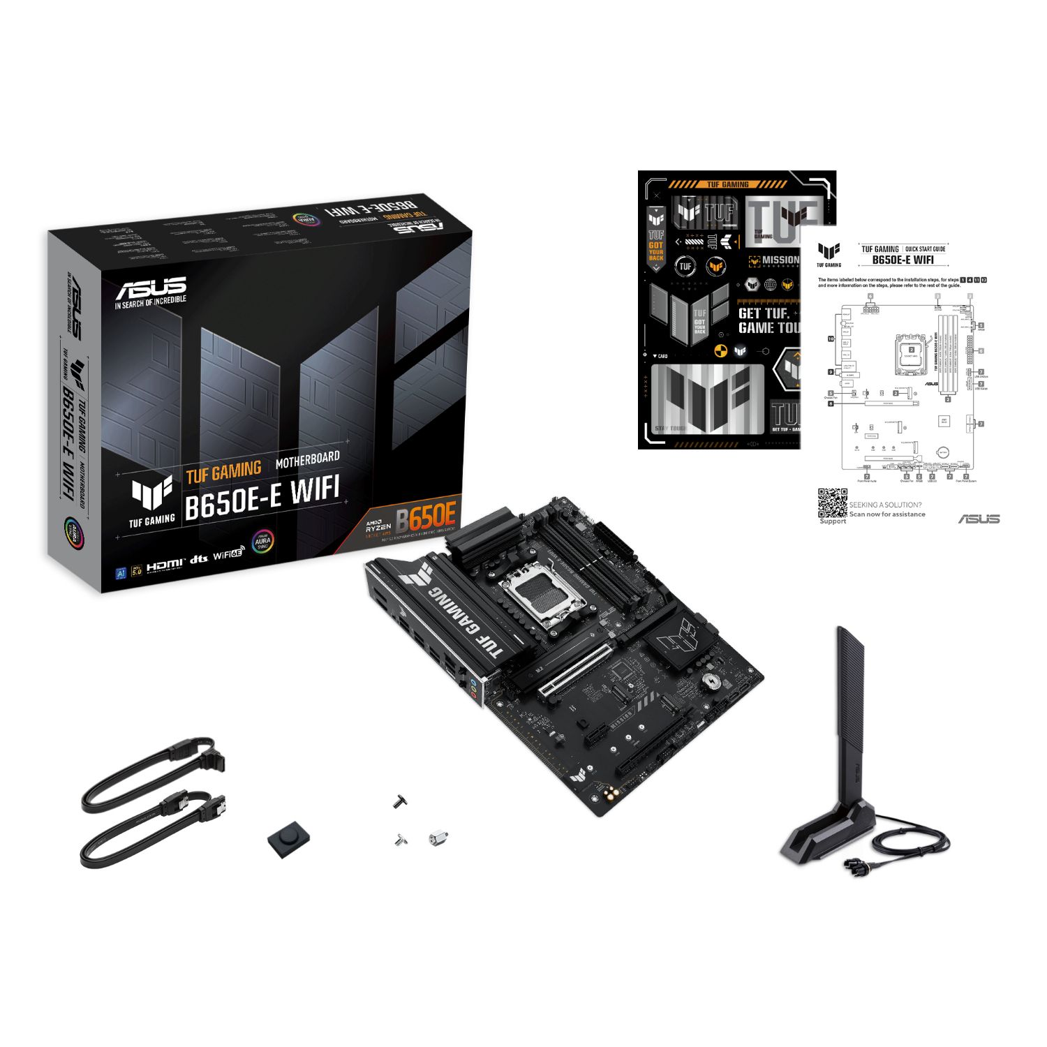 90MB1LT0-M0EAY0 - ASUS TUF GAMING B650E-E WIFI: (AM5) 4DDR5 SATA3 M.2 USB HDMI DP RJ45 7.1 ATX WiFi 6E Bluetooth 5.3 Ethernet 2.5 GbE (90MB1LT0-M0EAY0)