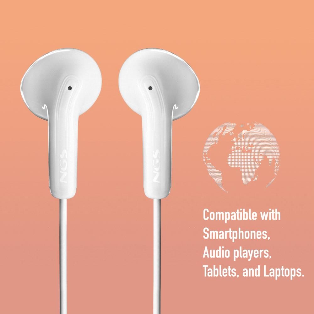 CROSSFLIPWHITE - Auriculares NGS Intraurales Jack3.5mm Blanco (CROSSFLIPWHITE)