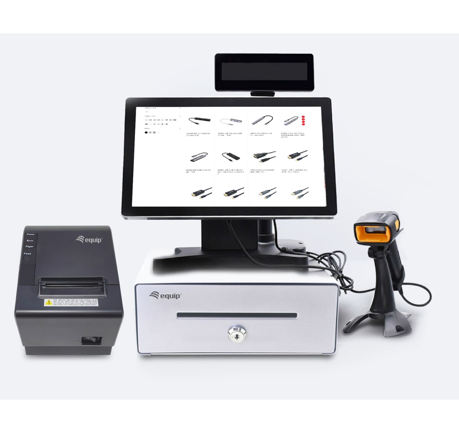 EQ351012 - Cajn Portamonedas EQUIP Apertura Manual/Automtica RJ11 Plata (EQ351012)