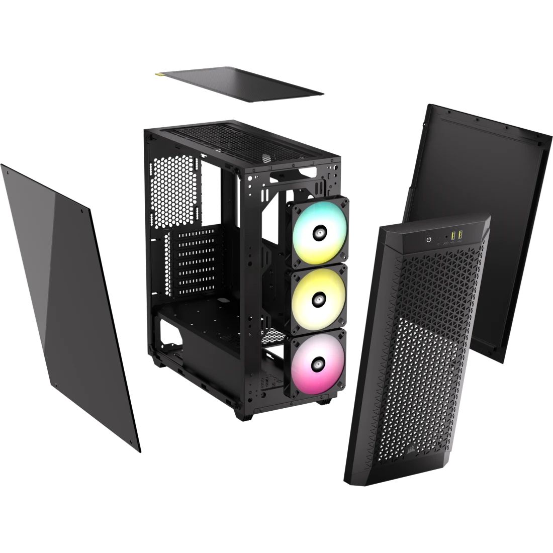 CC-9011272-WW - Caja Corsair 480T Airflow RGB Ventana Lateral de Cristal Templado 2xUSB-A 3.0 ATX EATX mATX Mini-ITX Negra (CC-9011272-WW)