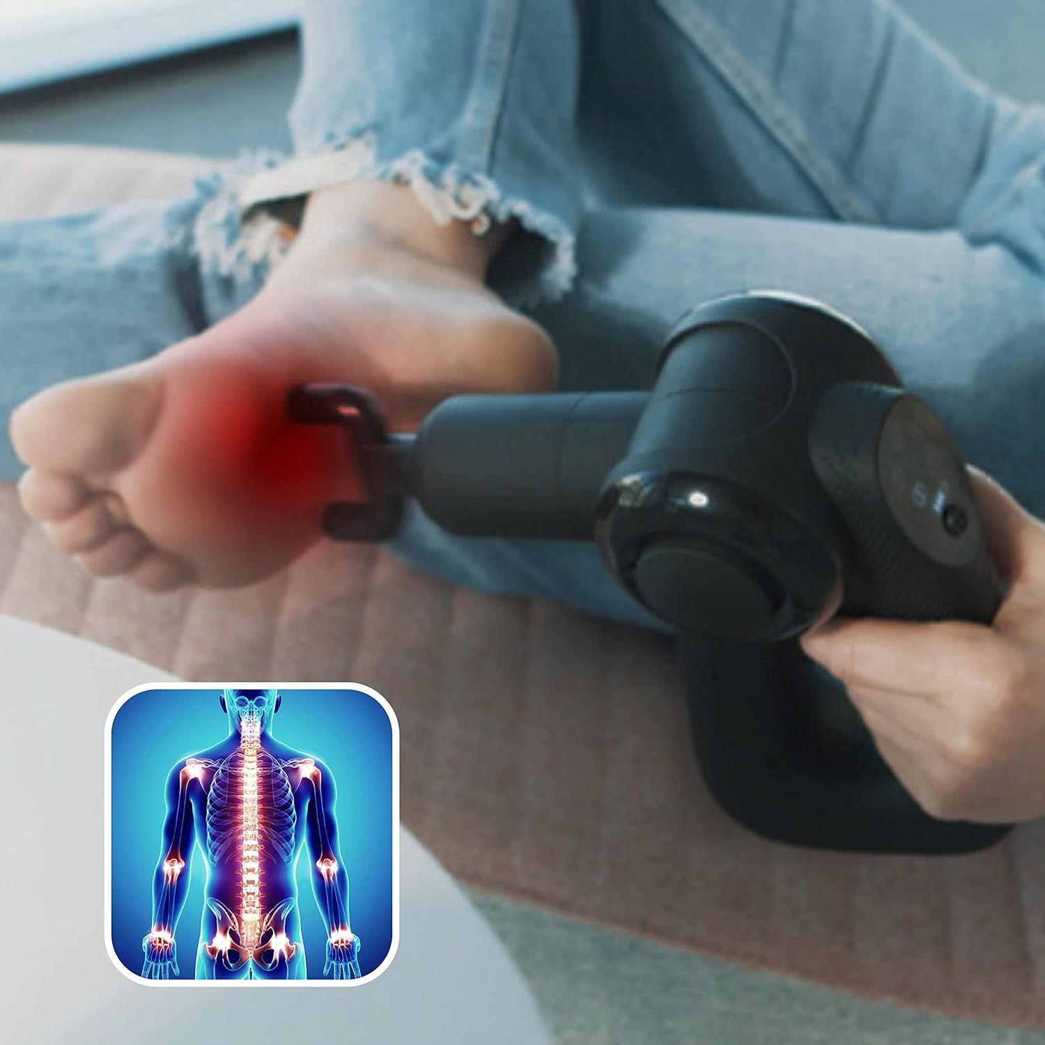 GUN TYTAN PRO - Pistola de masaje Medivon GUN TYTAN PRO 13cabezales, Frio y calor, velocidad ajustable, Mango triangular ergonmico, Inalmbrico, Hasta 6 horas de funcionamiento con una sola carga.