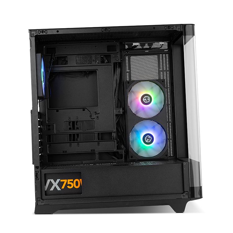 NXHUMMERETHERBK - Caja Gaming NOX Hummer Ether Panel Lateral/Frontal de Cristal Templado 2xUSB-A 3.0 1xUSB-C 3.1 ATX ITX Mini-ITX Negra (NXHUMMERETHERBK)