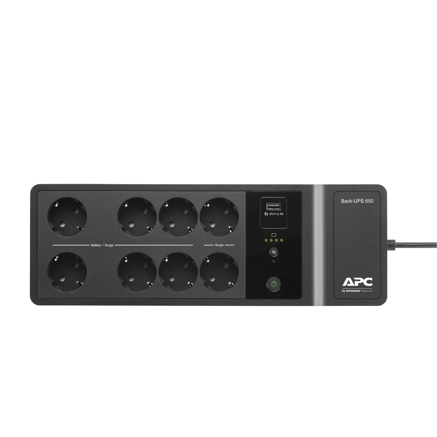 BE650G2-GR - S.A.I. APC 650VA 400W 8xSchuko 1xUSB-A/Carga Negra (BE650G2-GR)