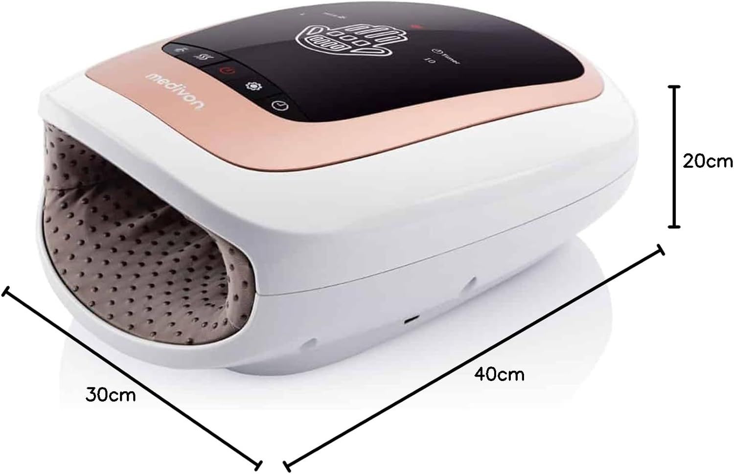 HAND - Masajeador de manos Medivon HAND, Masaje con coj�n de aire para manos cansadas y doloridas, 6programas y 6intensidades, Temporizador,Forro interior de tela extra�ble y lavable.