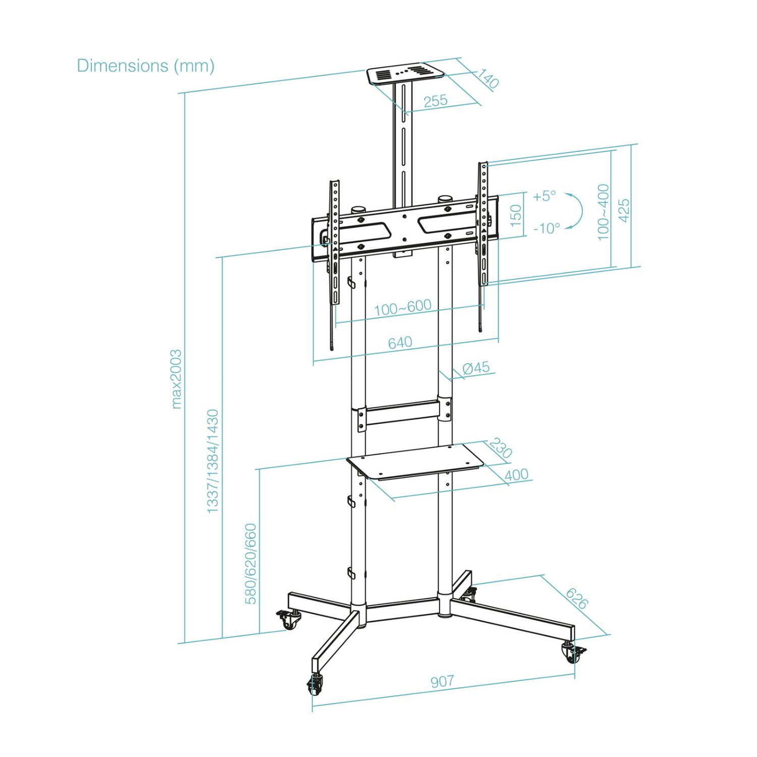 FS1151M-B - Soporte de Suelo TooQ NEFERTI 37