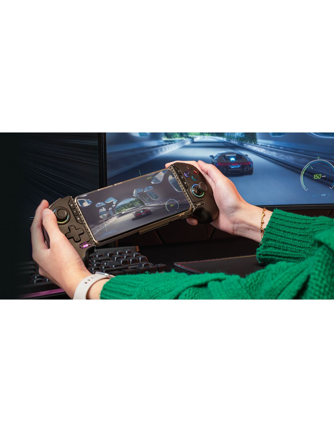 MGPXPRO - GamePad Mars Gaming LCD Bluetooth 5.0 PS4/Switch/Switch 2/PC/Android/iOS Negro (MGPXPRO)