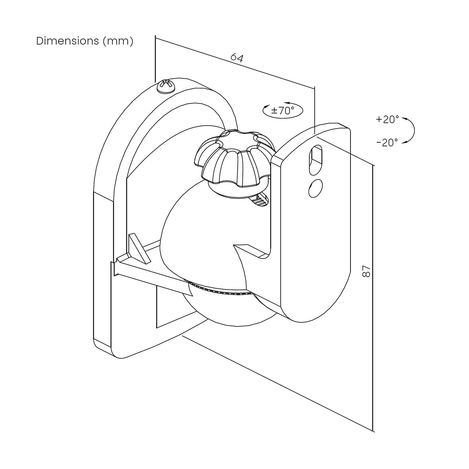 SPK06U-423 - Soporte de Pared AISENS para 2 Altavoces Gira/Inclina M�x. 3.5Kg Negro (SPK06U-423)