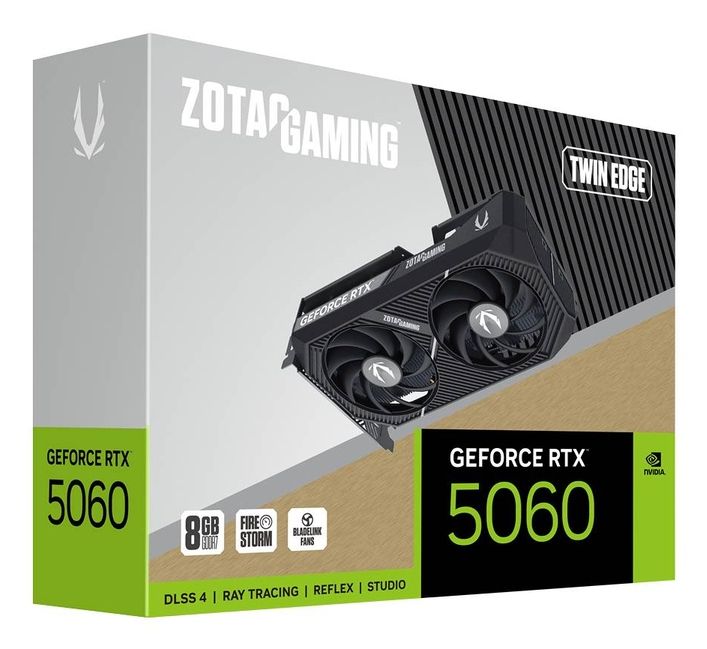 ZT-B50600E-10M - Tarjeta Gr�fica Zotac Gaming GeForce RTX5060 Twin Edge 8Gb GDDR7 3xDP 2.1b 1xHDMI 2.1b PCIe 5.0 DirectX 12 Ultimate OpenGL 4.6 (ZT-B50600E-10M)