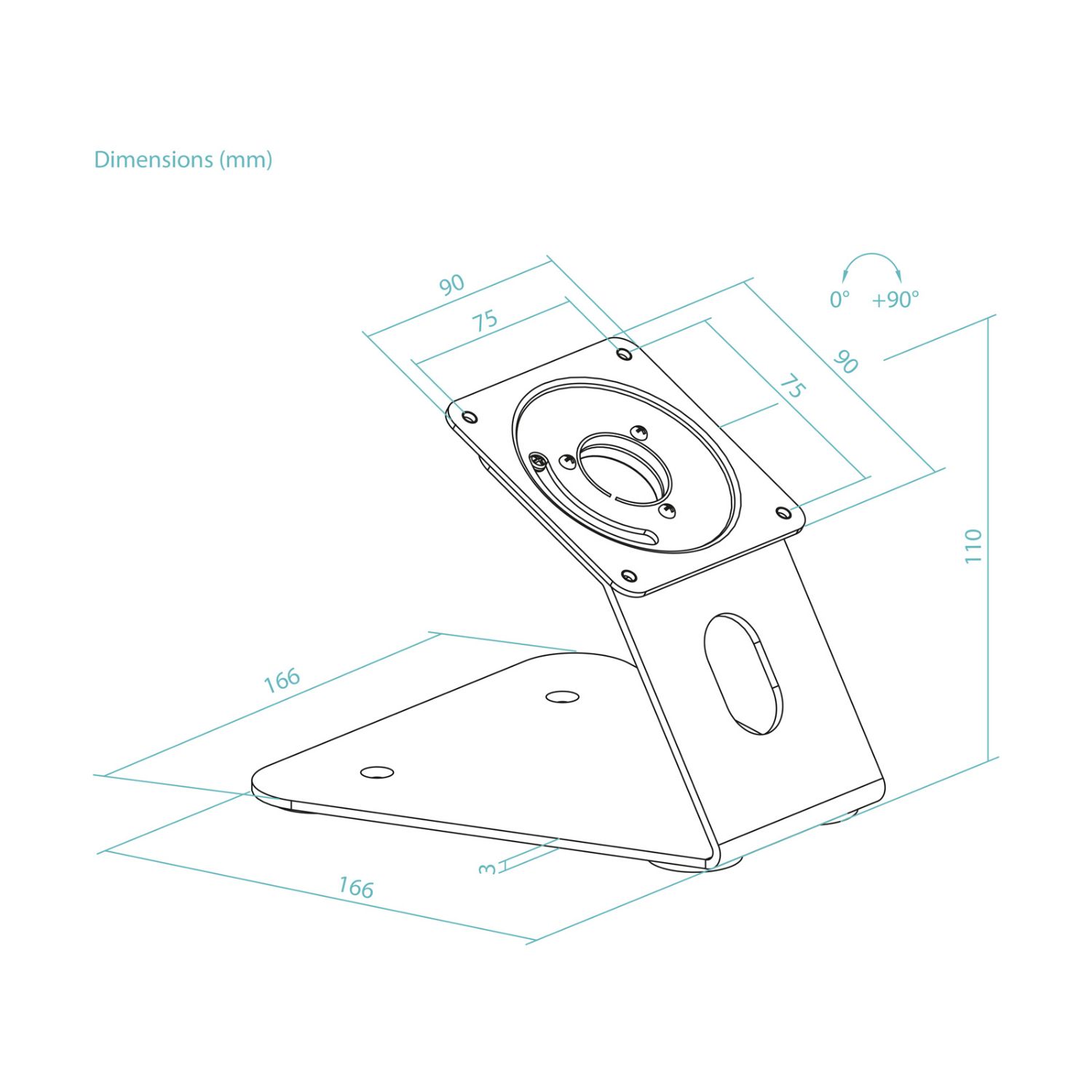 TQATWM3401-B - Soporte de Mesa/Pared TooQ para Marco Antirrobo Tablet Negro (TQATWM3401-B)