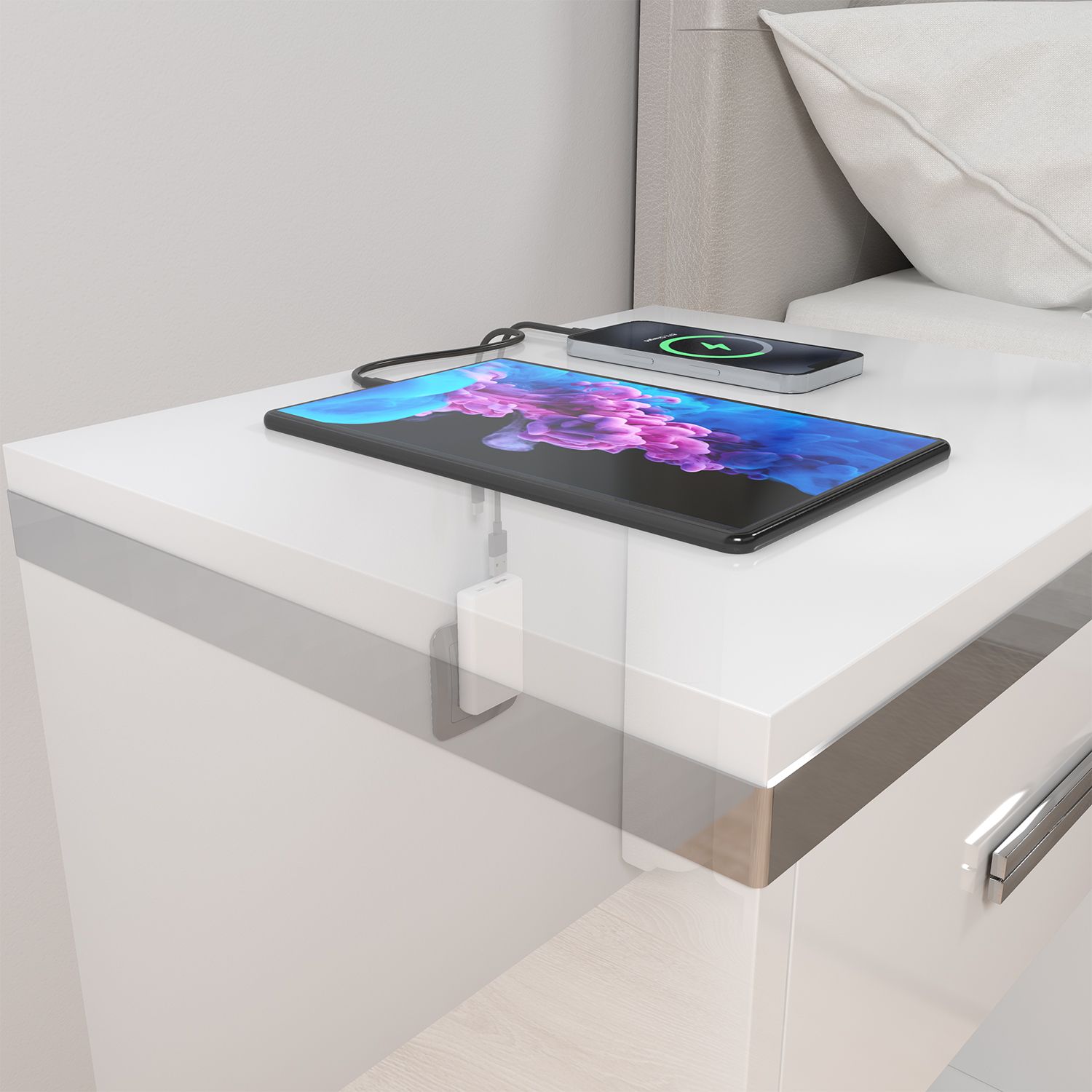 ASCH-65W2P076-W - Cargador de Pared AISENS GaN 65W PD 3.0 QC 3.0 1xUSB-A 1xUSB-C Blanco (ASCH-65W2P076-W)