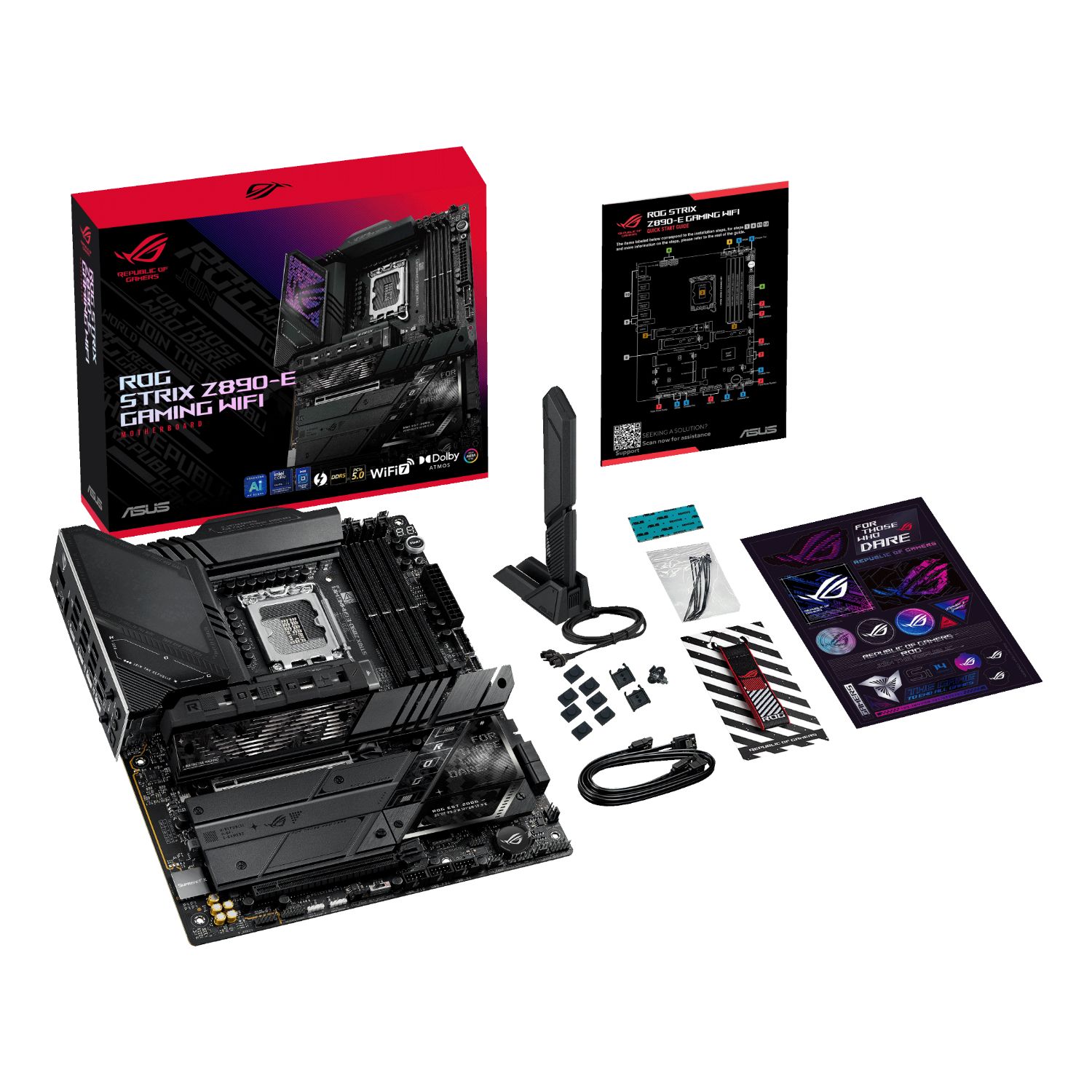 90MB1IM0-M0EAY0 - Placa base ASUS ROG STRIX Z890-E GAMING WIFI: (1851) 4DDR5 M.2 SATA3 USB-A 3.0/3.1 USB-C 3.1 DP HDMI RJ45 7.1 ATX WiFi 7 Bluetooth 5.4 Ethernet 5GbE (90MB1IM0-M0EAY0)