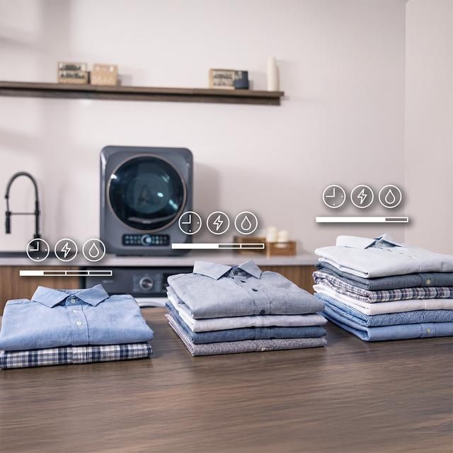 A01_EU01_111289 - Secadora Cecotec Bolero DressCode Dry Dark, compacta de evacuaci�n de 3 kg dark de capacidad, pantalla FullColor, 8 programas, secado autom�tico inteligente, tambor Inox con giro bidireccional, funci�n UV Care, Dry Shoe Pro,antiarrugas.(A01_EU01_111289)