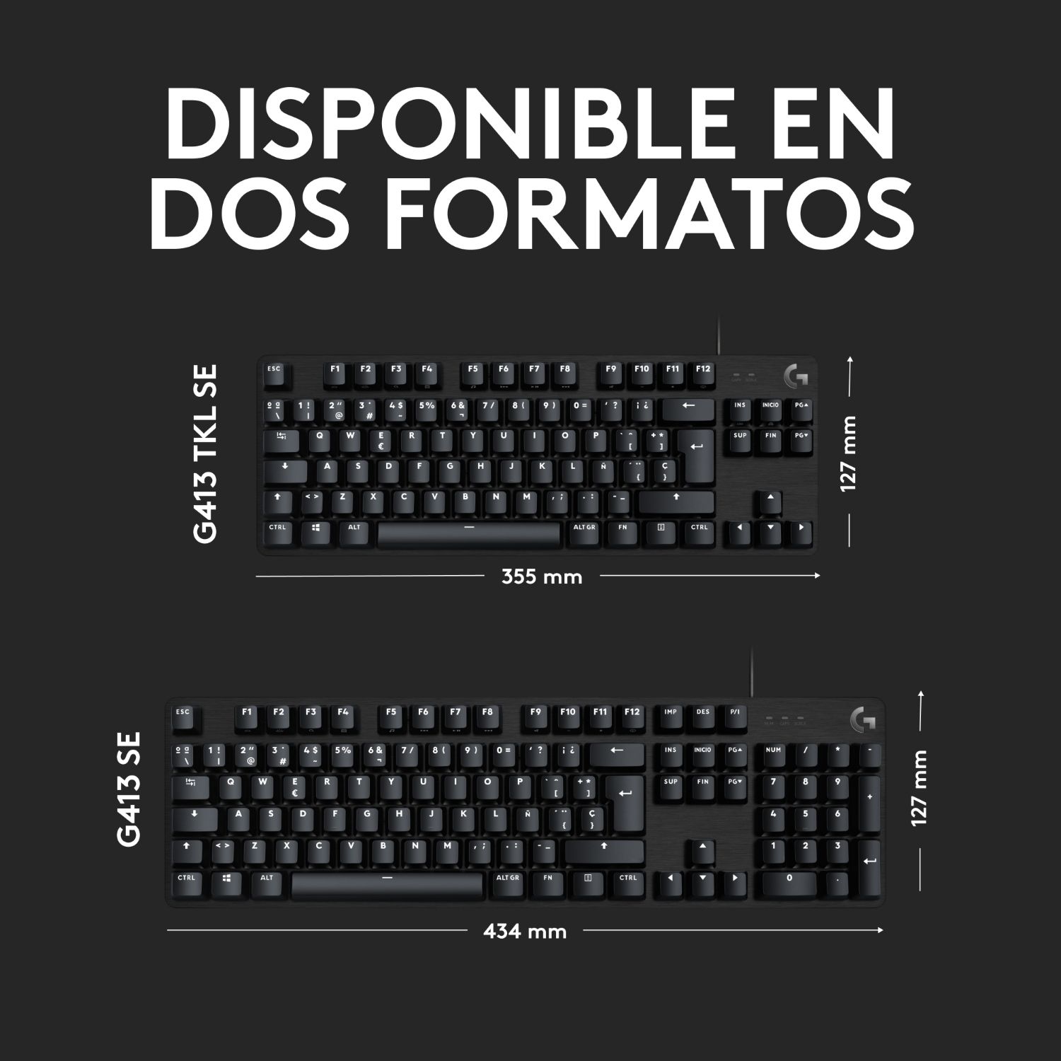LOG-TEC G413 SE BK - Teclado Gaming Mec�nico Logitech G413 SE LED QWERTY 104 Teclas USB 2.0 Cable 1.8m Negro (920-010558)