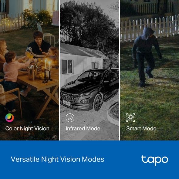 TAPO C545D - C�mara IP TP-Link Sensor CMOS 3mp H.264 360� Micr�fono/Altavoces Integrados 1xRJ45 WiFi Ethernet IP66 Visi�n Nocturna/IR Exterior Techo/Pared/Poste Blanca (TAPO C545D)