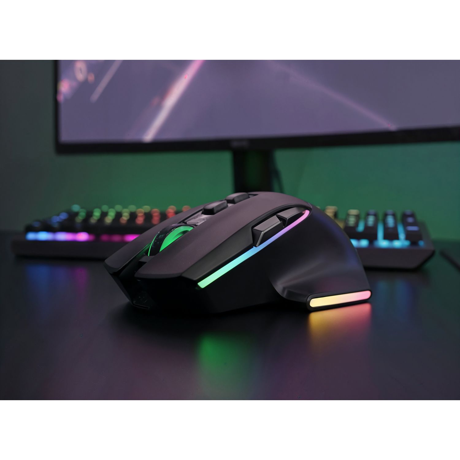 MMWVECTOR - Rat�n Mars Gaming �ptico Diestro RGB Chroma RF Wireless/Bluetooth 5.4/USB-A 12000dpi 7 Botones Cable 1.5m Negro (MMWVECTOR)