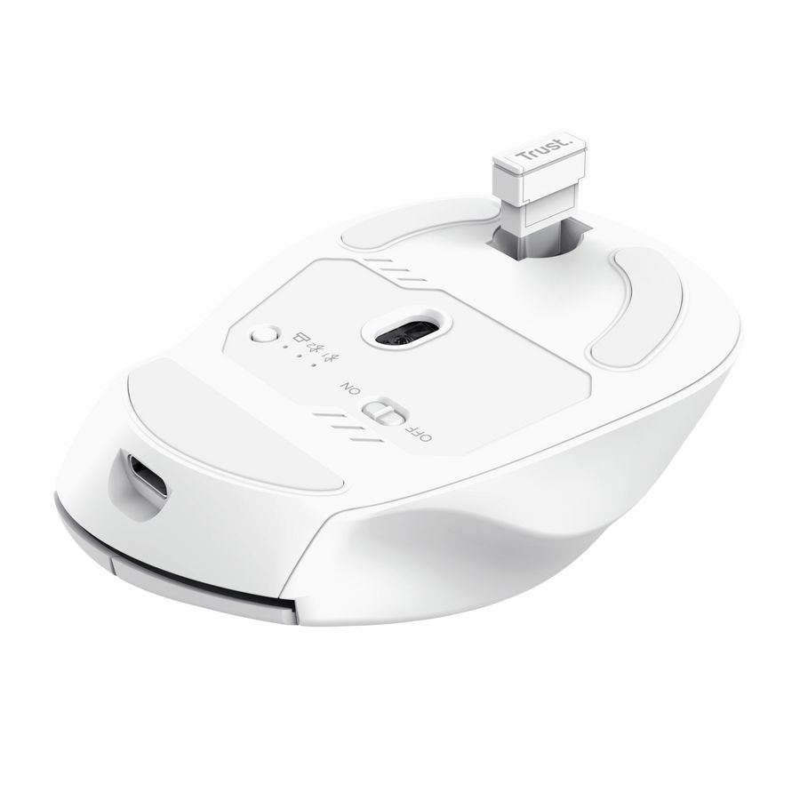 26022 - Rat�n Trust Niven Ergon�mico Diestro Clic Silencioso RF Wireless/Bluetooth USB-A 3200dpi 7 Botones Blanco (26022)