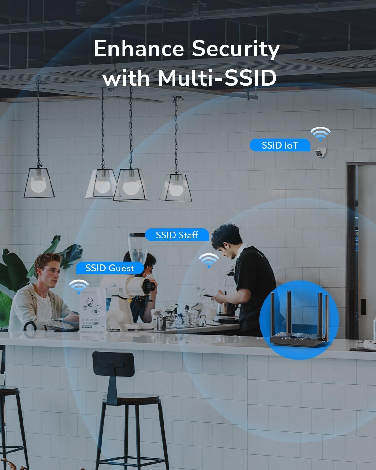 AP3000D - Punto de Acceso CUDY 1xRJ45 WiFi 6 Dual Band Ethernet LAN GbE 4 Antenas Externas 5 dBI Negro (AP3000D)