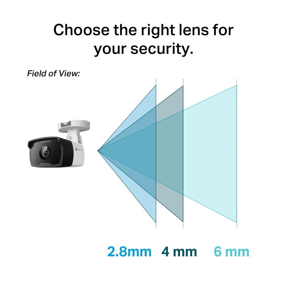 VIGI C330I(4MM) - C�mara IP Tp-Link 3MP.S�per C�mara IP TP-Link VIGI Bullet 3mp Sensor CMOS 117.9� Ethernet PoE IP67 Visi�n Nocturna Exterior Techo/Pared/Poste Negra/Blanca (VIGI C330I 4mm)