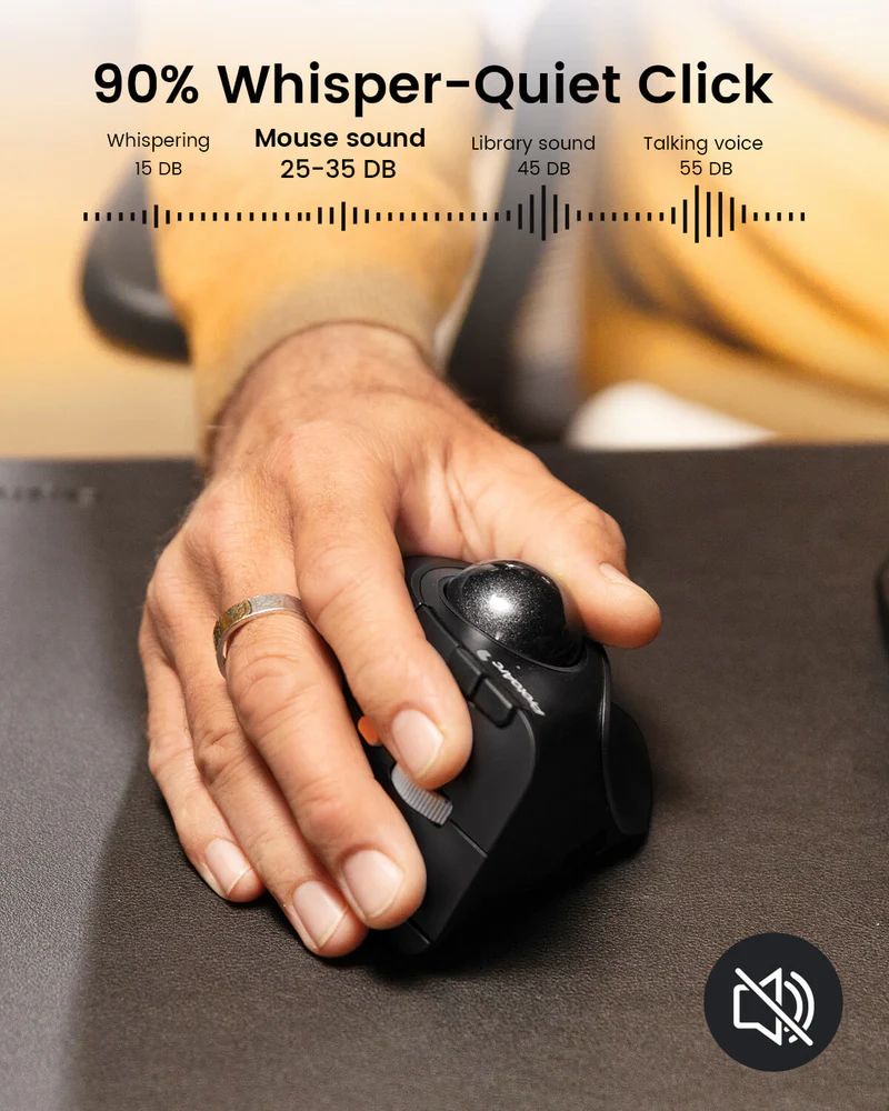 CP015520 - Rat�n Vertical Ergon�mico ProtoArc EM05 NL Trackball Wireless Gris (CP015520)