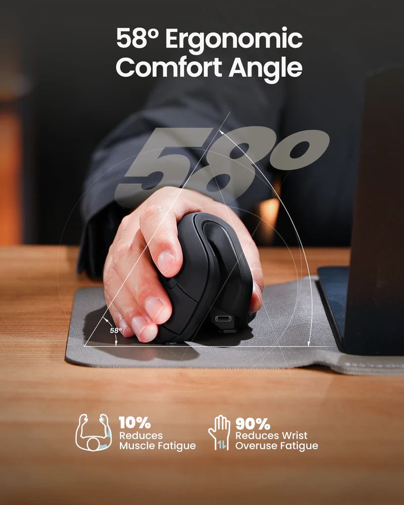 CP014943 - Rat�n Vertical Ergon�mico ProtoArc EM11 NL Diestro Bluetooth 5.0 2400dpi Negro (CP014943)