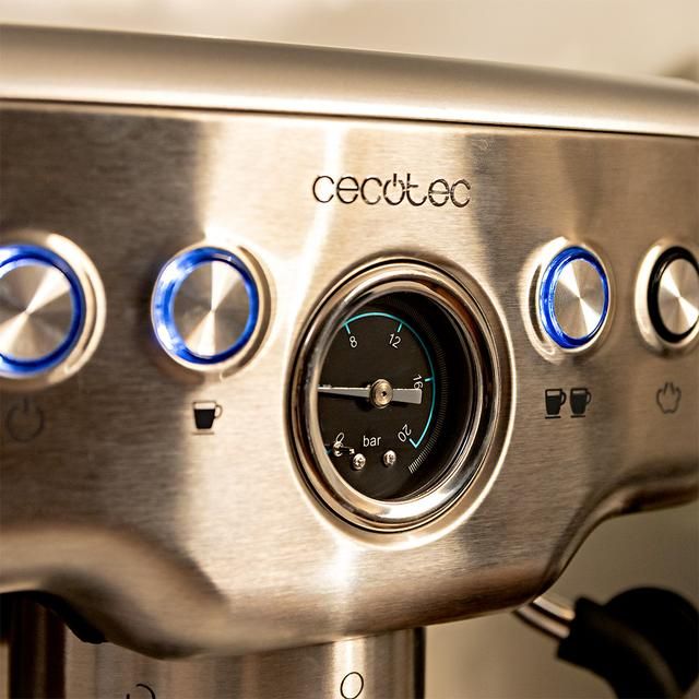 01982 - Mini Cafetera CECOTEC Power Espresso 20 Barista Mini 1465W 20 Bares Dep�sito Extraible 1.8L Man�metro Sistema Thermoblock 2 Caf�s (01982)