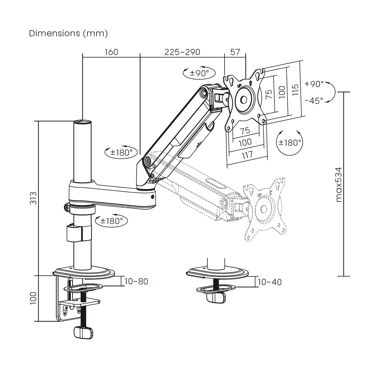 DT32TSR-449 - Soporte de Mesa AISENS para Monitor 17