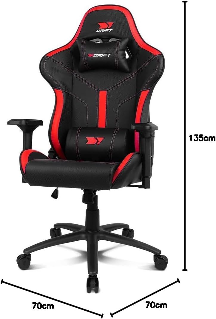 DR350BR - Silla Drift Gaming EXPERT. Estructura robusta. Reposabrazos 4D ajustables. Dise�ado para largas horas de juego o de trabajo. Respaldo reclinable desde los 90 hasta los 135 grados. Soporta hasta 150 kilos. NEGRA ROJA (DR350BR)