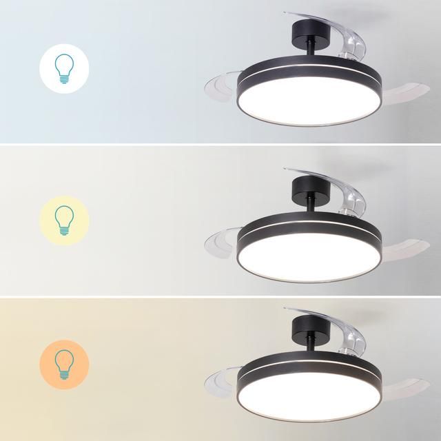 A01_EU01_124549 - Ventiladro Techo Cecotec EnergySilence Aero 2440 Invisible Pure Black, 3aspas retr�ctiles y di�metro de 42