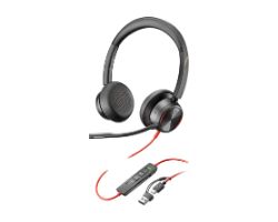 8X223AA - Auriculares+Micr�fono POLY Blackwire Supraurales Binaurales USB-C + Adaptador USB-C/A Negros (8X223AA)