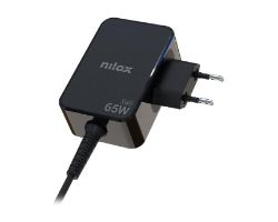 NXBGAN65W - Cargador NILOX GaN 65W PD 3.0 PPS 1xUSB-C 1.8m Negro (NXBGAN65W)
