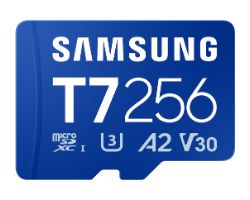 MB-MB256T/WW - Tarjeta Memoria Samsung Micro SDXC T7 256Gb UHS-I Class 3 (U3) V30 Lectura 170 Mb/s Azul (MB-MB256T/WW)